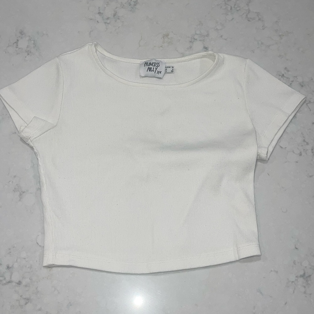 Princess Polly size 6 white crop top